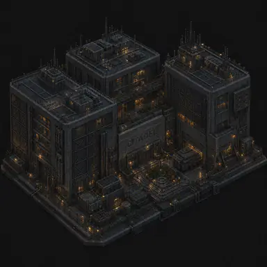 Isometric pixel-art headquarters of Citadel