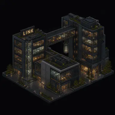Isometric pixel-art headquarters of Link