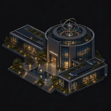 Isometric pixel-art headquarters of Lagrange